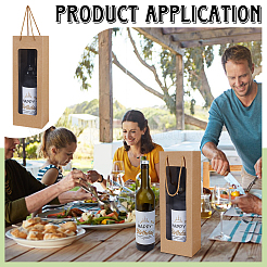 Rectangle Paper Bouquet & Wine Packaging Bags with Rope Handles and Visible Window&nbsp;ABAG-WH0072-001