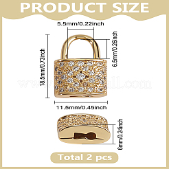 2Pcs Brass Micro Pave Cubic Zirconia Pendants&nbsp;ZIRC-LP0001-51