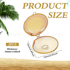 2Pcs Natural Shell Ring Storage Display Cases&nbsp;SHEL-MA0001-02