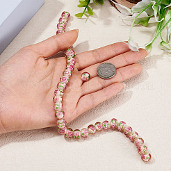 1 Strand Handmade Lampwork Inner Flower Rondelle Beads Strands&nbsp;LAMP-TA0002-72J