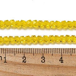 電気メッキガラスビーズセット  パール光沢メッキ  多面カット  スター  きいろ  3x4x4mm  穴：1mm  約98個/連  12.60''（32センチメートル）&nbsp;GLAA-Q105-02Q