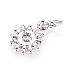 Brass Micro Pave Cubic Zirconia Charms&nbsp;KK-D159-06P