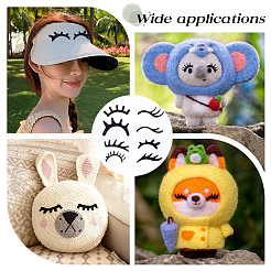 96Pcs 8 Styles Felt Craft Doll Eyelash&nbsp;DIY-NB0015-96