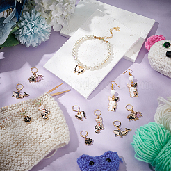 Alloy Enamel with Rhinestone Pendant Stitch Markers&nbsp;HJEW-AB00236