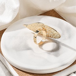 女性用アジャスタブルリング  ライトゴールド  葉  葉：54x27.5mm  内径：18mm&nbsp;LS-RJEW-B108-06KCG-02