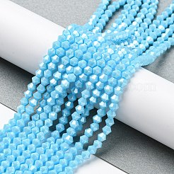 Opaque Solid Color Electroplate Glass Beads Strands&nbsp;EGLA-A039-P4mm-A12