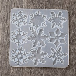 DIY クリスマス シリコン ペンダント モールド  レジン型  スノーフレーク  115x112x4.5mm  穴：1.7~2.7mm  内径：34.5~47.5x30~36mm&nbsp;DIY-F140-02D