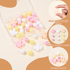 サボテン/丸型シリコンビーズ  ピンク  12~25x12~23x8~12mm  穴：2mm  36個/セット&nbsp;SIL-YW0001-50A