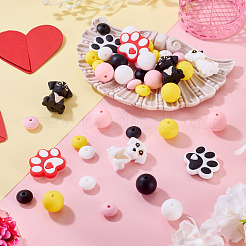 52Pcs Dog Themed Silicone Beads&nbsp;SIL-TA0003-36