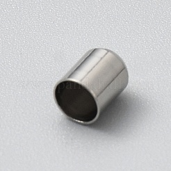 202ステンレススチールコードエンド  エンドキャップ  コラム  ステンレス鋼色  6x4.5mm  内径：4mm&nbsp;STAS-WH0016-60P