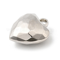 CCBプラスチックペンダント  ハート  プラチナ  28x24.5x12mm  穴：3.5mm&nbsp;CCB-I007-01P-02
