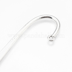 チベットスタイルの合金のブックマークパーツ  アンティークシルバー  120x22x2.5mm  穴：3mm&nbsp;PALLOY-E449-11AS
