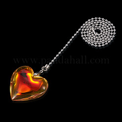 Glass Heart Charms Ceiling Fan Pull Chain Extenders&nbsp;HJEW-TAC0158