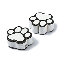 ペットテーマの木製ビーズ  爪  ホワイト  18x20x8mm  穴：3mm&nbsp;WOOD-D027-04A
