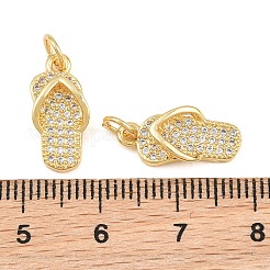 Brass Micro Pave Clear Cubic Zirconia Pendants&nbsp;CU-CBAB719-02G