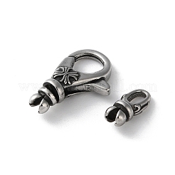 316ステンレススチール製ロブスタークロウ留め金セット  アンティークシルバー  20.5x14x5mm&nbsp;STAS-D303-10AS-03