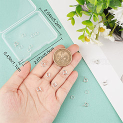 スターリングシルバースプリングリング留め金12個925個  12個のオープン丸カン付き  銀  9x6x1.5mm  穴：3mm&nbsp;STER-CN0001-21
