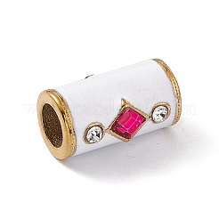 Golden Tone 304 Stainless Steel Cubic Zirconia European Beads&nbsp;LS-STAS-E179-17G-01
