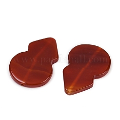 天然赤瑪瑙ビーズ  ヒョウタン  染め＆加熱  39~40x27.5~28x4.5~5mm  穴：1.5~2mm&nbsp;G-S393-09