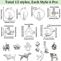 90Pcs 15 Style Tibetan Style Alloy Pendants&nbsp;TIBEP-SC0002-56