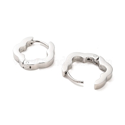 202 ステンレススチールフープピアス  304ステンレスピン付き  花  15.5x3x16mm&nbsp;EJEW-C076-06E-P