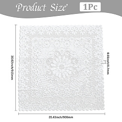 ポリエステル製テーブルクロス  花模様の長方形  ホワイト  915x900x0.7mm&nbsp;AJEW-WH20064-13A