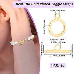 15Pcs Ring Brass Toggle Clasps&nbsp;KK-BBC0028-42