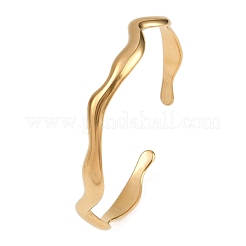 女性用304ステンレススチールカフバングル  ゴールドカラー  1/4インチ（0.8cm）  内径：2-1/8インチ（5.3cm）&nbsp;BJEW-B147-01G