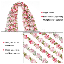 ポリエステルリボン  花柄  フラット  服飾材料  サクランボ色  3/4インチ（18x1.5mm）&nbsp;OCOR-WH0068-45A