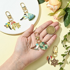 Birds Theme Alloy Enamel Pendant Decoration&nbsp;KEYC-YW00153-01