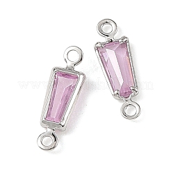 SHEGRACE Brass Pave Cubic Zirconia Trapezoid Connector Charms&nbsp;XGRQ2O907-444B-P