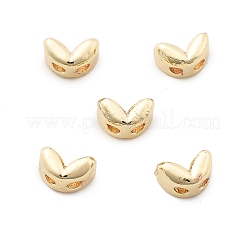 真鍮ビーズ  鉛フリー＆カドミウムフリー  長持ちメッキ  葉  ライトゴールド  3x5x2.8mm  穴：1mm&nbsp;KK-H495-01KCG