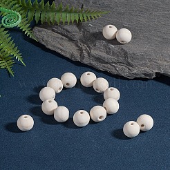 Natural Unfinished Wood Beads&nbsp;WOOD-S651-14mm-LF