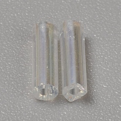 300 個の透明なガラスの丸いラッパ ビーズ  丸い穴  透明  6~7x2mm  穴：0.8~0.9mm&nbsp;GLAA-WH0015-74B