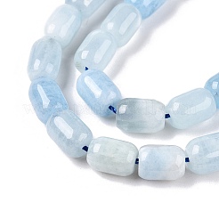 天然石アクアマリンビーズ連売り  コラム  9~9.5x6mm  穴：0.9~1mm  約42~43個/連  15.24~15.8''（38.7~39.5センチメートル）&nbsp;G-G980-35