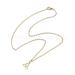 トリニティノット/トリケトラ 304 ステンレススチール ペンダントネックレス  女性用アズキチェーンネックレス  ゴールドカラー  17.99インチ（45.7cm）&nbsp;NJEW-JN04882-01