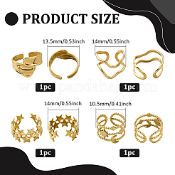 4Pcs 4 Styles Alloy Cuff Finger Rings&nbsp;RJEW-HY0001-14