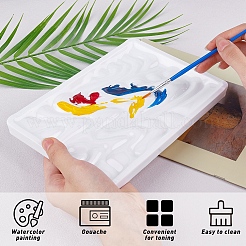 塗装用品  プラスチック模倣セラミックパレット付き  長方形の水彩油パレット＆アートブラシペン値セット  ミックスカラー&nbsp;AJEW-NB0001-78