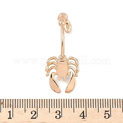 Scorpion Brass Synthetic Turquoise Curved Barbell Belly Rings&nbsp;AJEW-L099-02G