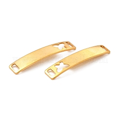 201ステンレススチールコネクタチャーム  24KGP本金メッキ  カーブ長方形のリンク  ちょうの模様  30x6x0.8mm  穴：4x2mm&nbsp;STAS-D244-31G-A