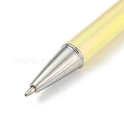 UVメッキプラスチックボールペン  ビーズペン  ジュエリービーズ付きDIYパーソナライズペン用  シャンパンイエロー  152x11mm&nbsp;LS-AJEW-C038-02E