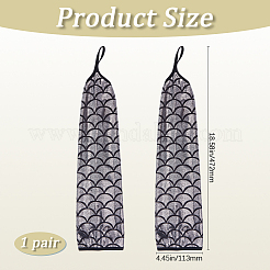 ポリエステル製魚鱗手袋  女性と女の子用の指なし手袋  銀  472x113x2mm&nbsp;AJEW-WH20006-222C