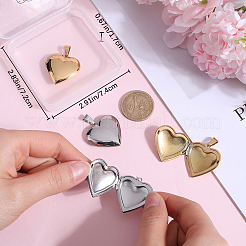4Pcs 2 Colors 316 Surgical Stainless Steel Locket Pendants&nbsp;STAS-BBC0005-06