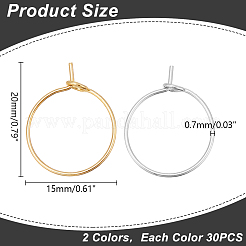 60Pcs 2 Colors 316 Surgical Stainless Steel Wine Glass Charms Rings&nbsp;STAS-LP0001-05A