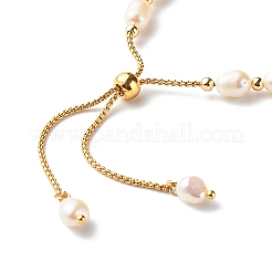 Adjustable Natural Pearl Beads Slider Bracelets&nbsp;BJEW-JB06531-02