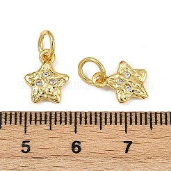 Brass Micro Pave Cubic Zirconia Pendants&nbsp;KK-D375-34G-01