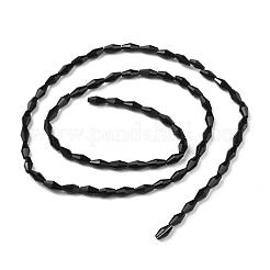 オペークガラスビーズ連売り  多面カット  双円錐形  ブラック  8x4mm  穴：0.8mm  約62~65個/連  20.47