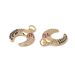 Brass Micro Pave Colorful Cubic Zirconia Pendants&nbsp;KK-G439-34G