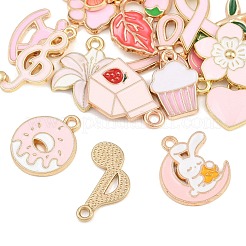 Pink Alloy Enamel Pendants&nbsp;AL-CBAABEF-02