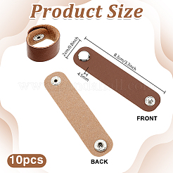 PUレザースカーフクリップ  楕円形のスカーフクリップ  鉄のスナップボタン付き  シエナ  83x19.5x4.5mm&nbsp;LS-FIND-WH0199-340